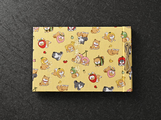 柴犬柄（果物柄・黄色）　shiba inu pattern（fruit pattern・yellow）