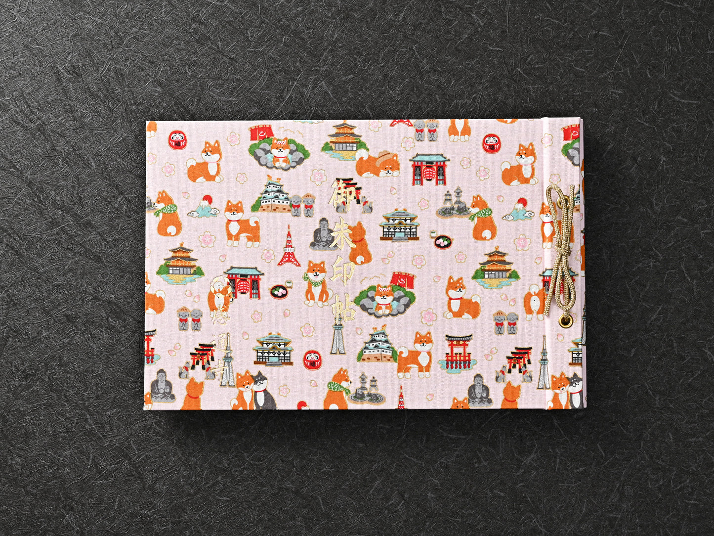 柴犬柄（名所柄・ピンク）　shiba inu pattern（famous place pattern・pink）