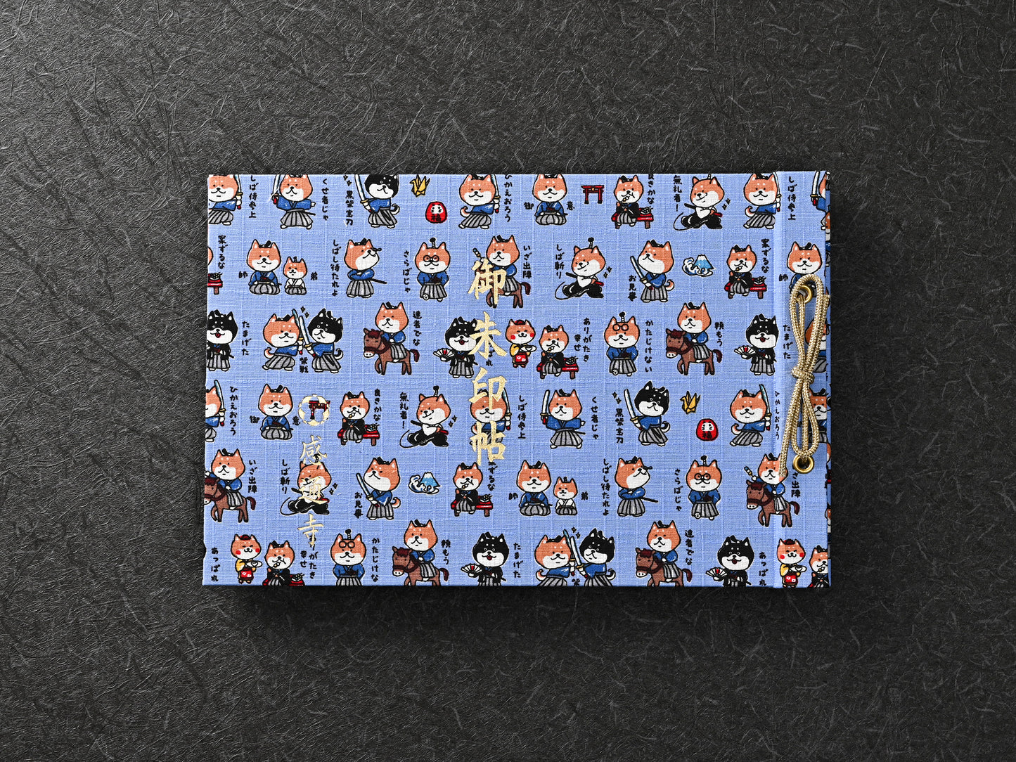 柴犬柄（侍柄・青）　shiba inu pattern（samurai pattern・blue）