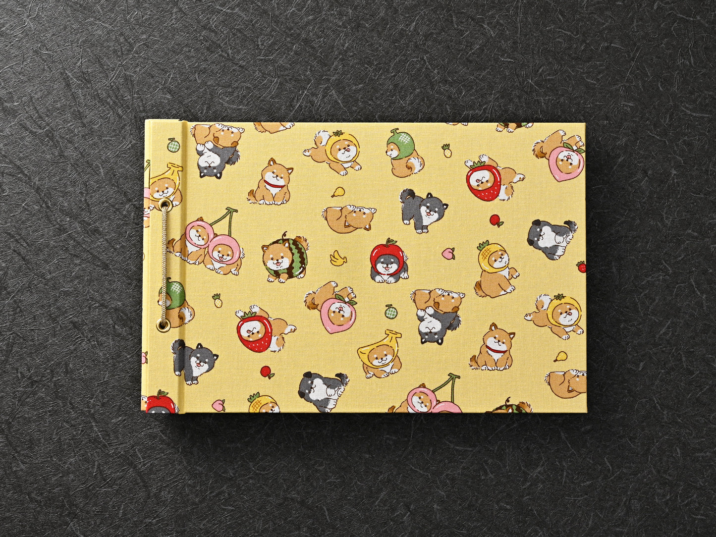 柴犬柄（果物柄・黄色）　shiba inu pattern（fruit pattern・yellow）