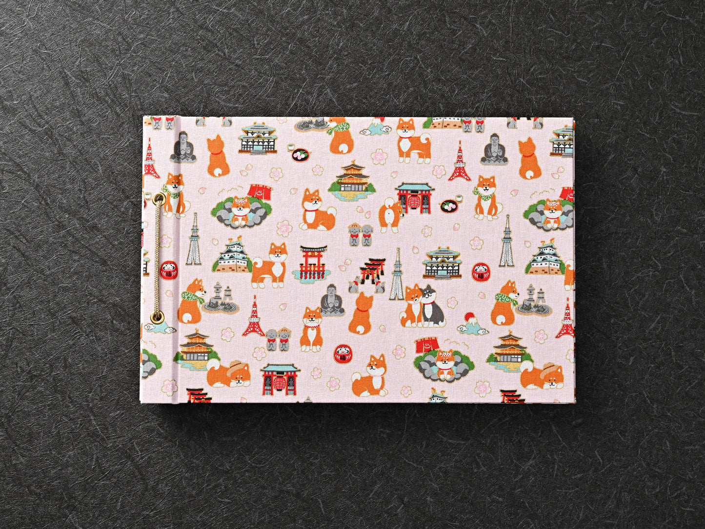 柴犬柄（名所柄・ピンク）　shiba inu pattern（famous place pattern・pink）