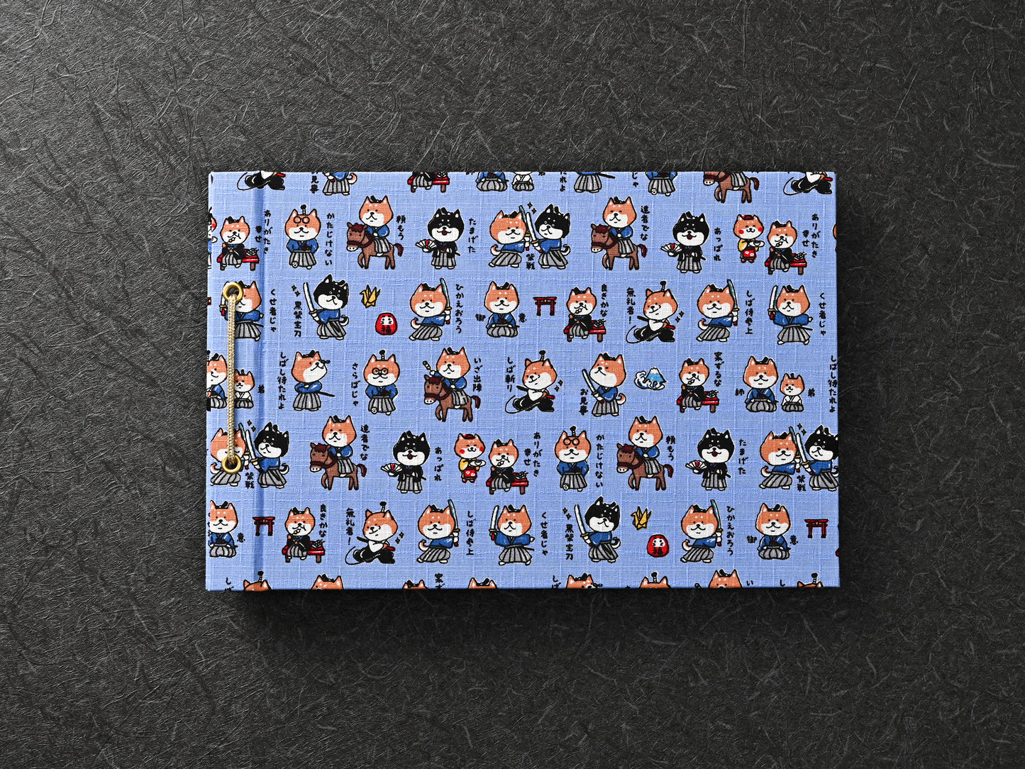 柴犬柄（侍柄・青）　shiba inu pattern（samurai pattern・blue）