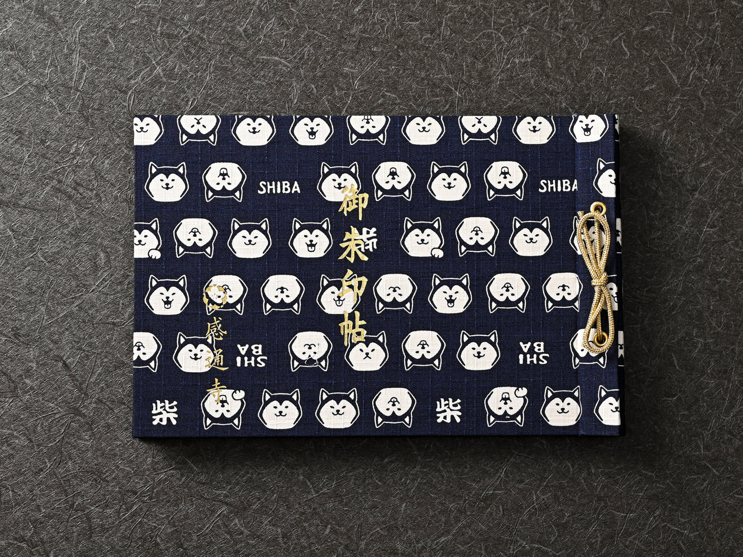 柴犬柄（紺）　shiba inu pattern（navy blue）