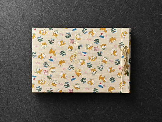 柴犬柄（和柄・ベージュ）　shiba inu pattern（japanese pattern・beige）