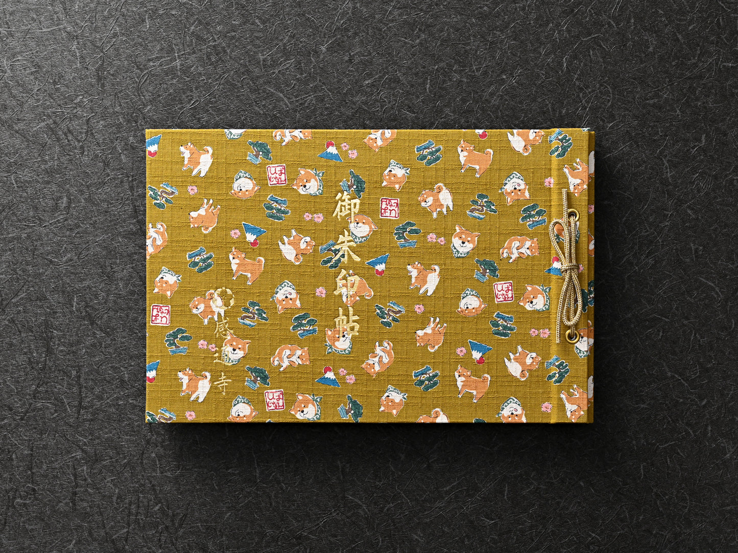 柴犬柄（和柄・カラシ）　shiba inu pattern（japanese pattern・mustard）