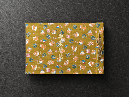 柴犬柄（和柄・カラシ）　shiba inu pattern（japanese pattern・mustard）