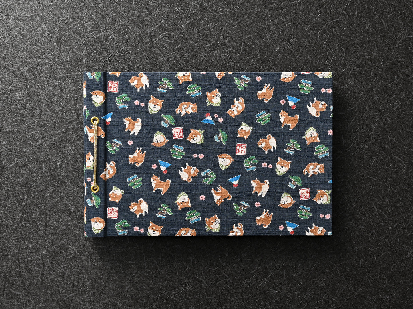 柴犬柄（和柄・黒）　shiba inu pattern（japanese pattern・black）