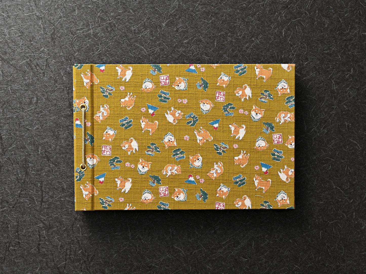柴犬柄（和柄・カラシ）　shiba inu pattern（japanese pattern・mustard）